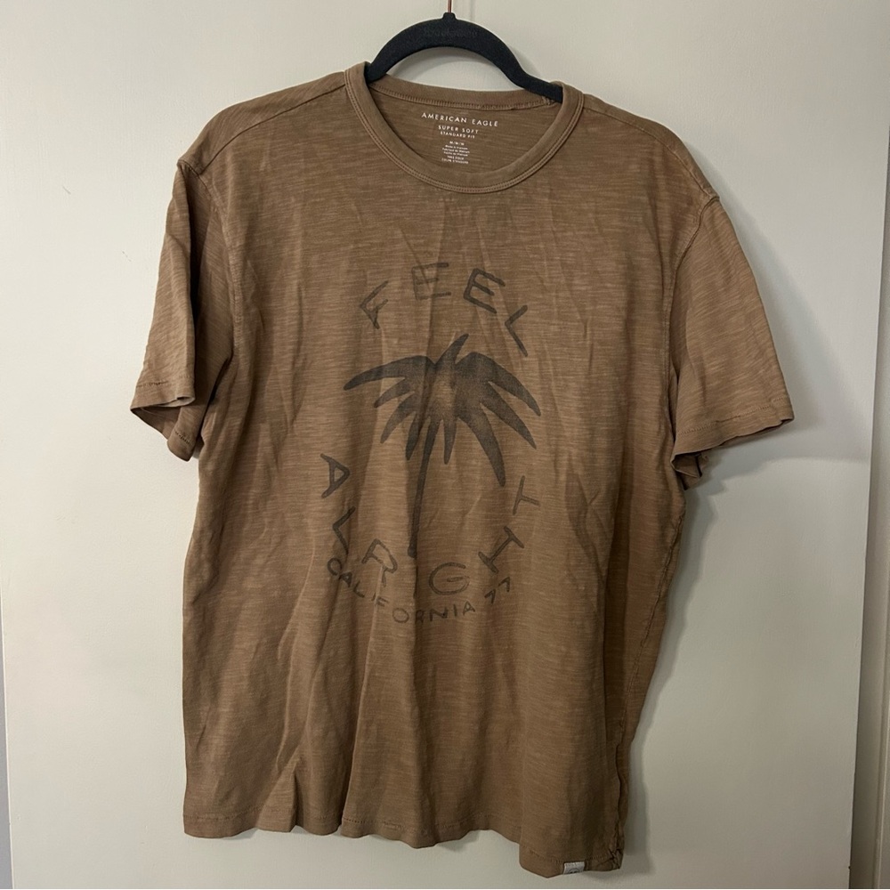 American Eagle Outfitters Brown Short Sleeve Tee